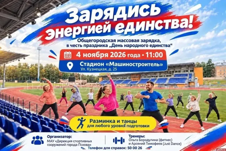 В Пскове 4 ноября пройдёт общественная зарядка